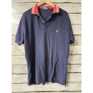 Vintage Polo Ralph Lauren Polo Shirt Adult Large Navy Blue Mens